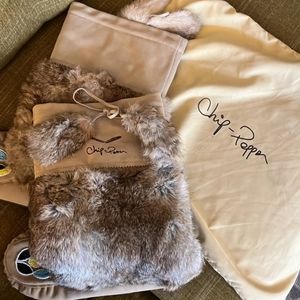 Rabbit fur moccasin boots 8.5